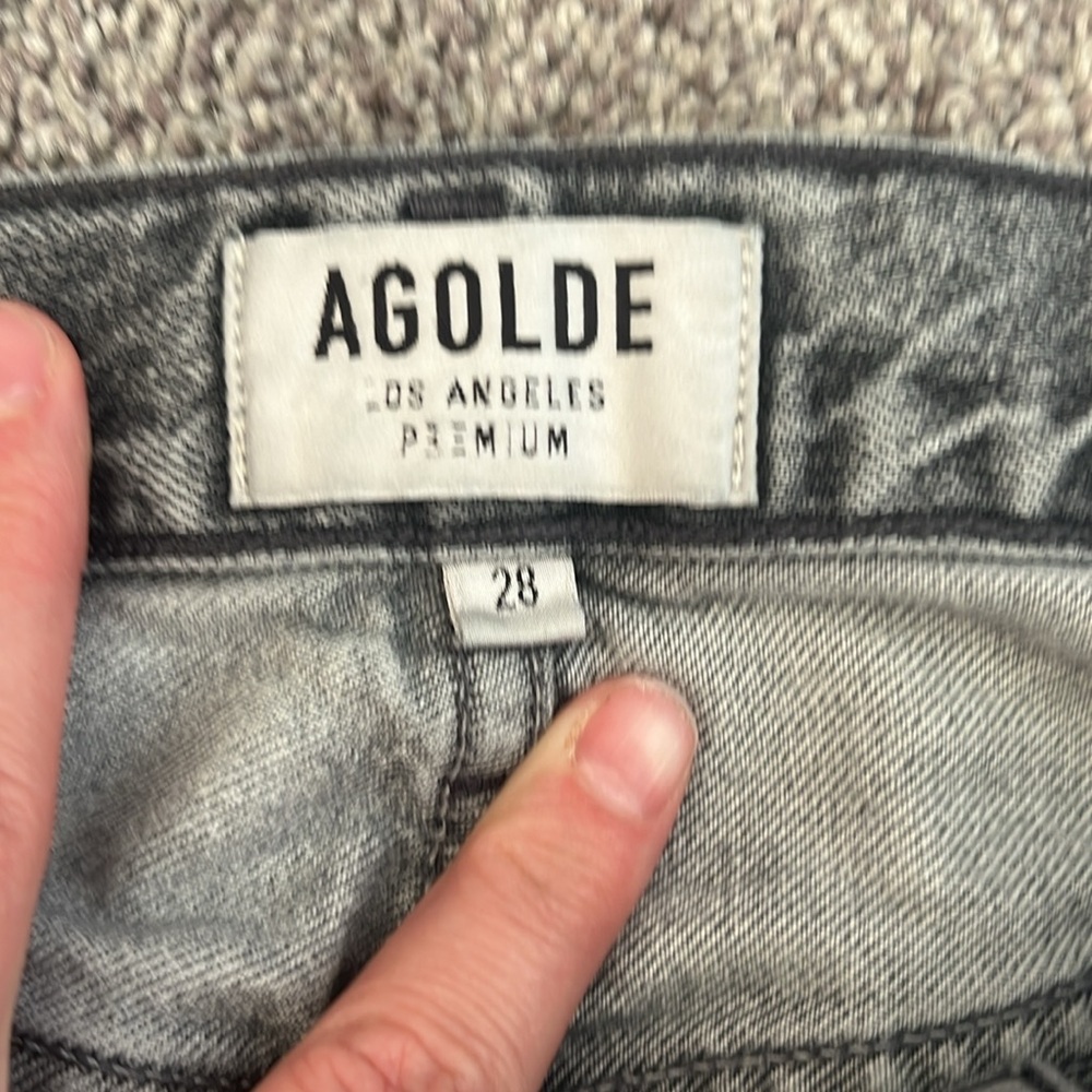 Agolde 90s Mid Rise Loose Fit Gray Wash Jeans Size 28 - Picture 3 of 8